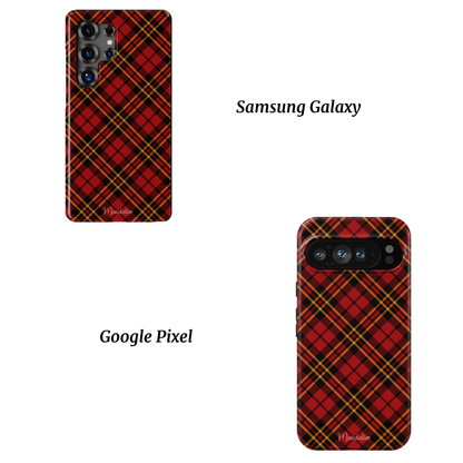 Tough Phone Case|Amber Flame Plaid