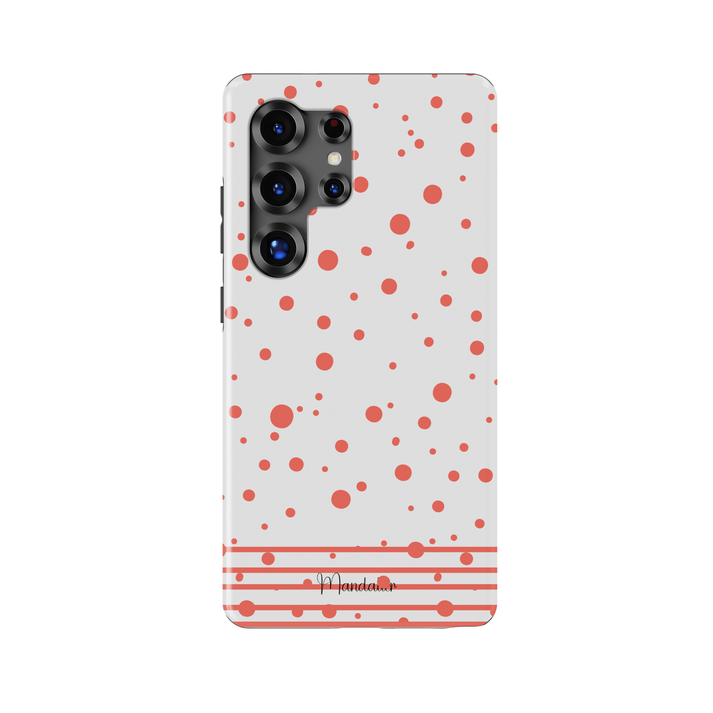 Tough Phone Case|Coral Striped Sprinkle