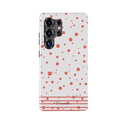 Tough Phone Case|Coral Striped Sprinkle