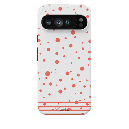 Tough Phone Case|Coral Striped Sprinkle