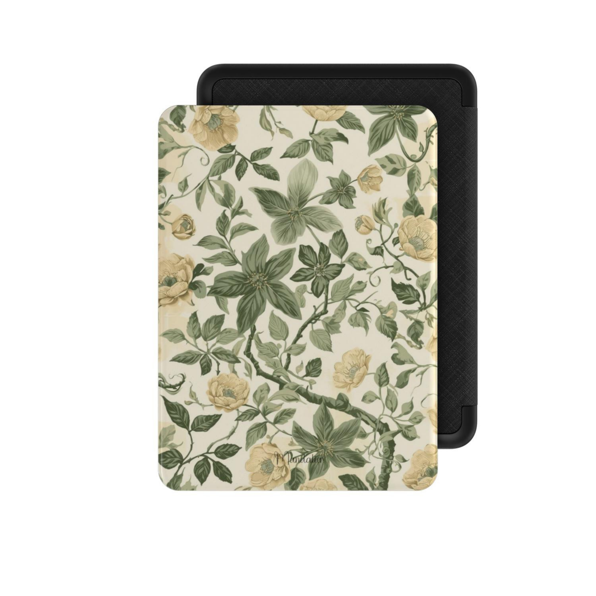 Custom Kindle case personalised with your own photo or Mandalier design, premium vegan leather folio cover with 360° protection and reading strap
