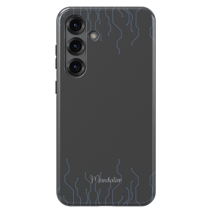 Digital Flow phone case with modern fluid digital-inspired pattern, sleek contemporary design, glossy finish, available in MagSafe and tough dual-layer protective options