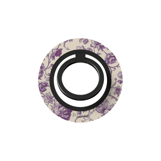 Lavender Heirloom Ring Holder with vintage-inspired lavender floral design and secure rotating grip, designed in Malta