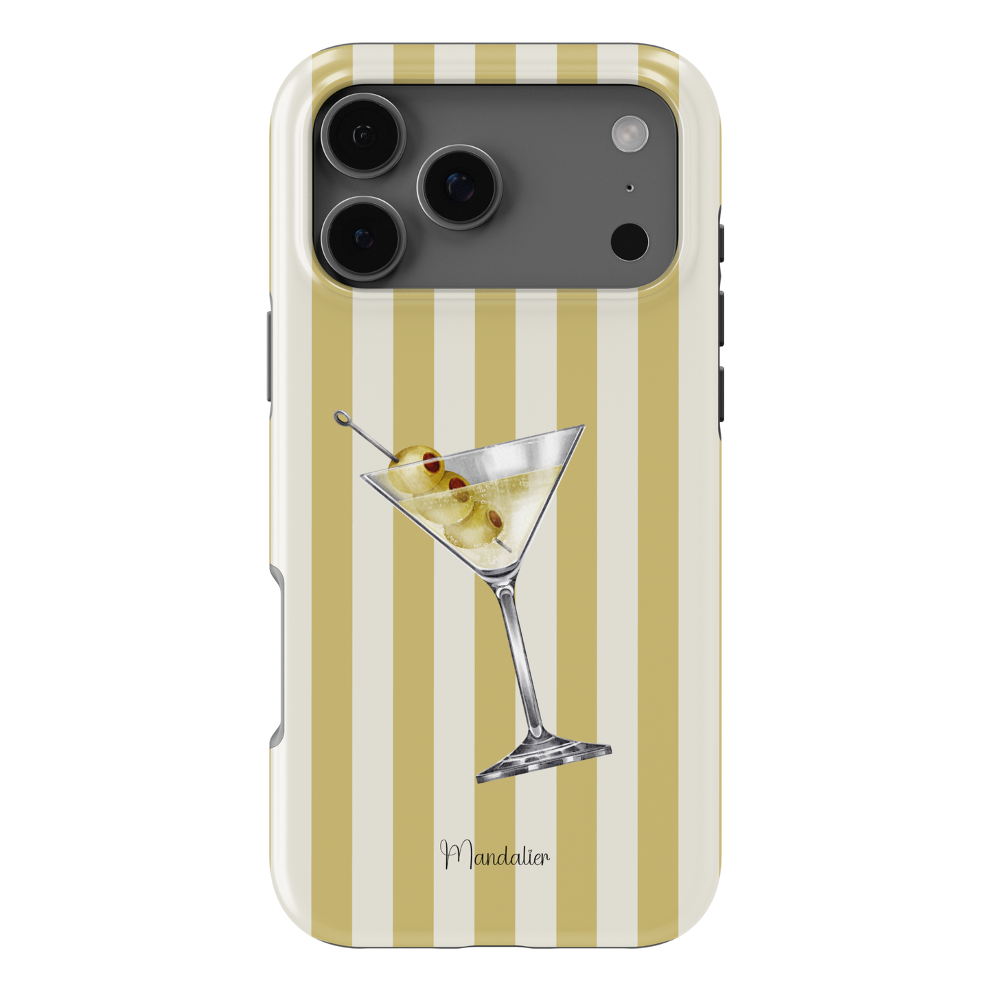 Martini phone case with elegant cocktail-inspired design, available in MagSafe and tough dual-layer protective options, designed in Malta