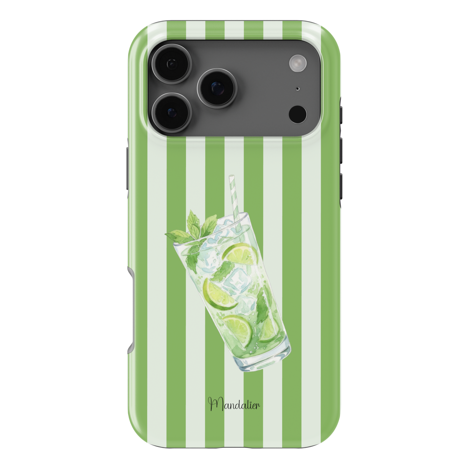 Mojito phone case with fresh green cocktail-inspired design, available in MagSafe and tough dual-layer protective options, designed in Malta